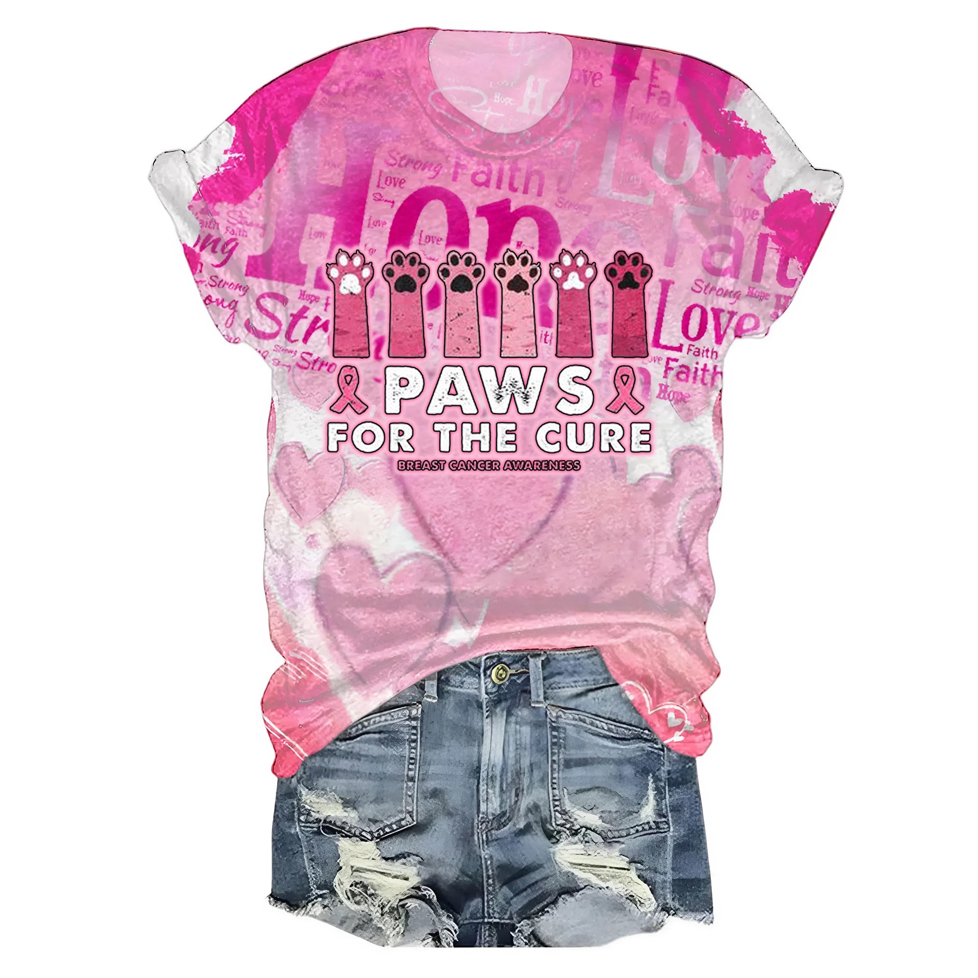 Perfect Paws For The Cure Breast Cancer Awareness All-over Print Comfort T-shirt