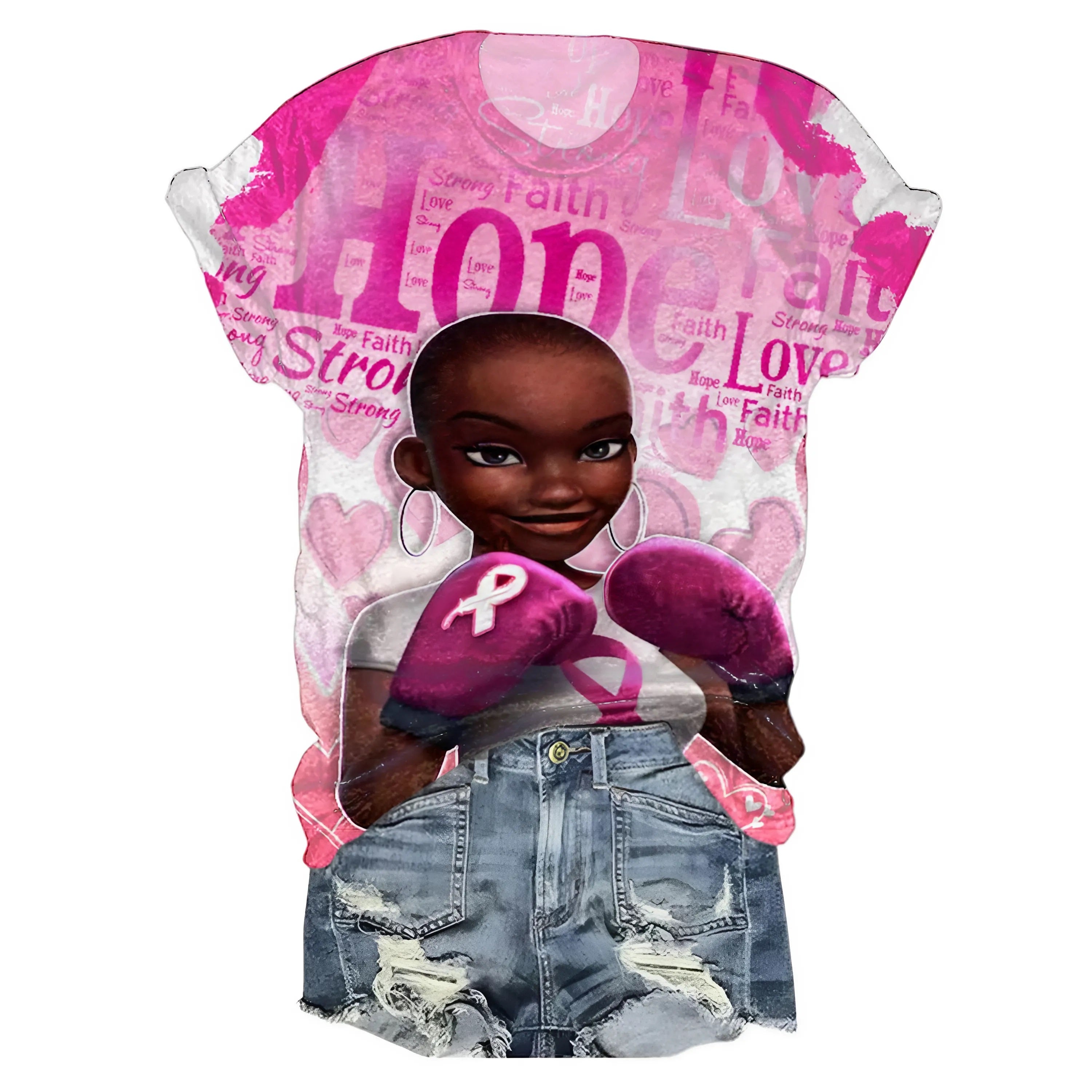 Strong Black Women Breast Cancer Awareness All-over Print Comfort T-shirt